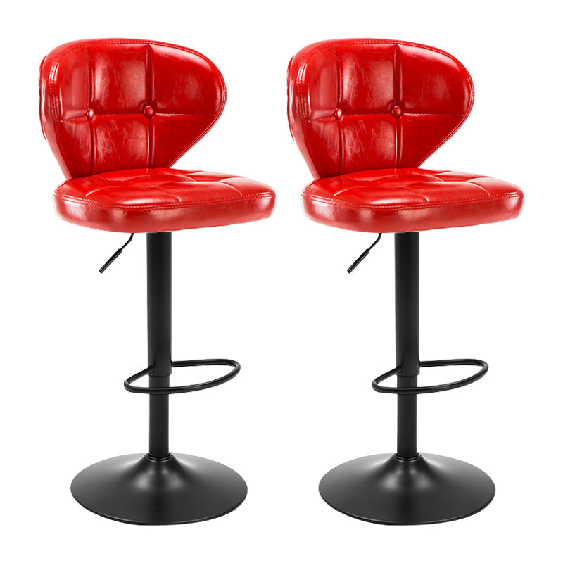 Modern Liftable Rotatable Counter Stool Steel Household Bar Stool with Cushion and Pedal Crimson 2 Piece Set Clearhalo 'Bar Furniture' 'Bar Stools' 'bar_stools' 'furn' 'furn_bar_stools' 'furniture_bar_stools' 'Kitchen & Dining Furniture' 'kitchen&dining_furn' 'kitchen' 'kitchen_furn' Furniture' 4297565