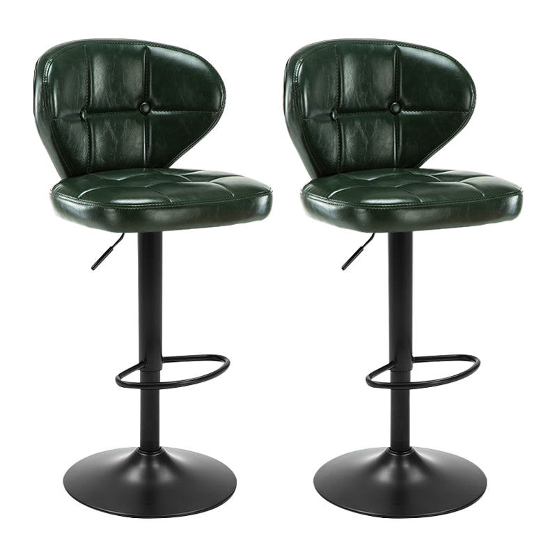Modern Liftable Rotatable Counter Stool Steel Household Bar Stool with Cushion and Pedal Green 2 Piece Set Clearhalo 'Bar Furniture' 'Bar Stools' 'bar_stools' 'furn' 'furn_bar_stools' 'furniture_bar_stools' 'Kitchen & Dining Furniture' 'kitchen&dining_furn' 'kitchen' 'kitchen_furn' Furniture' 4297571