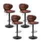 Modern Liftable Rotatable Counter Stool Steel Household Bar Stool with Cushion and Pedal Dark Brown 4 Piece Set Clearhalo 'Bar Furniture' 'Bar Stools' 'bar_stools' 'furn' 'furn_bar_stools' 'furniture_bar_stools' 'Kitchen & Dining Furniture' 'kitchen&dining_furn' 'kitchen' 'kitchen_furn' Furniture' 4297583