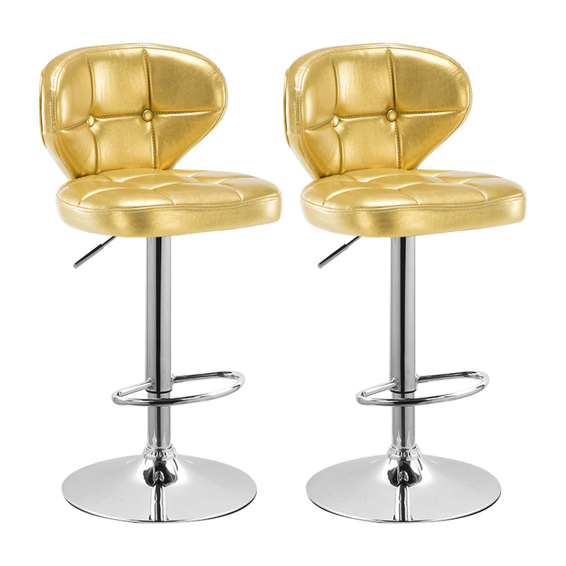 Modern Liftable Rotatable Counter Stool Steel Household Bar Stool with Cushion and Pedal Gold 2 Piece Set Clearhalo 'Bar Furniture' 'Bar Stools' 'bar_stools' 'furn' 'furn_bar_stools' 'furniture_bar_stools' 'Kitchen & Dining Furniture' 'kitchen&dining_furn' 'kitchen' 'kitchen_furn' Furniture' 4297585