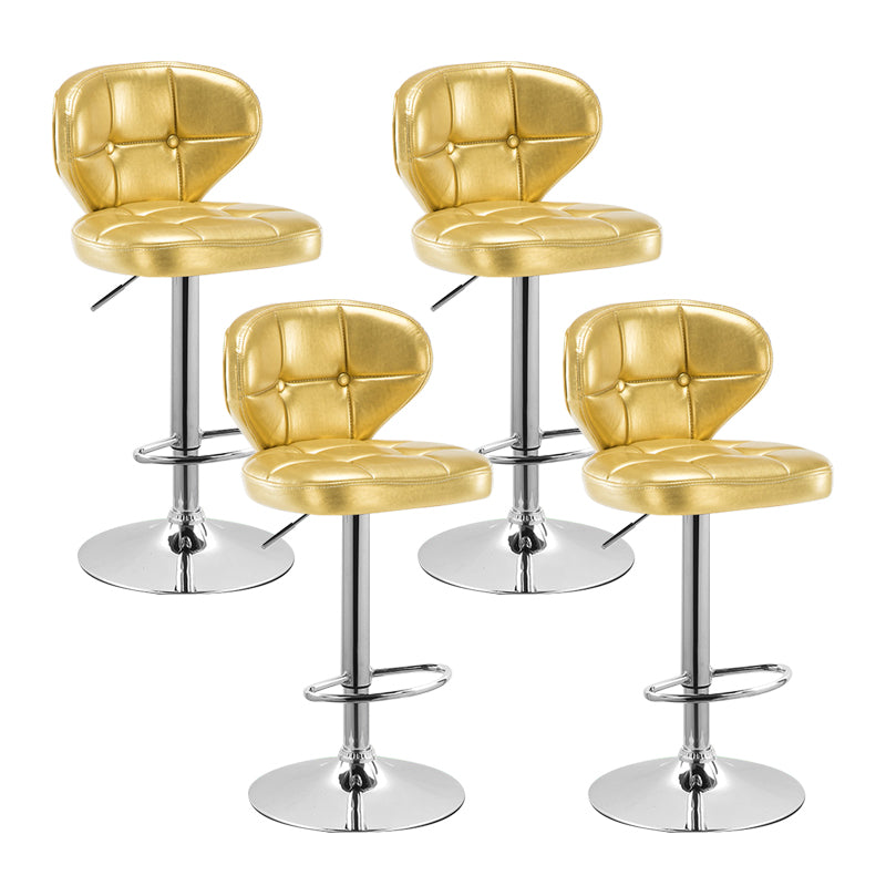 Modern Liftable Rotatable Counter Stool Steel Household Bar Stool with Cushion and Pedal Gold 4 Piece Set Clearhalo 'Bar Furniture' 'Bar Stools' 'bar_stools' 'furn' 'furn_bar_stools' 'furniture_bar_stools' 'Kitchen & Dining Furniture' 'kitchen&dining_furn' 'kitchen' 'kitchen_furn' Furniture' 4297586