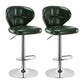 Modern Liftable Rotatable Counter Stool Steel Household Bar Stool with Cushion and Pedal Blackish Green 2 Piece Set Clearhalo 'Bar Furniture' 'Bar Stools' 'bar_stools' 'furn' 'furn_bar_stools' 'furniture_bar_stools' 'Kitchen & Dining Furniture' 'kitchen&dining_furn' 'kitchen' 'kitchen_furn' Furniture' 4297588