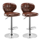 Modern Liftable Rotatable Counter Stool Steel Household Bar Stool with Cushion and Pedal Brown 2 Piece Set Clearhalo 'Bar Furniture' 'Bar Stools' 'bar_stools' 'furn' 'furn_bar_stools' 'furniture_bar_stools' 'Kitchen & Dining Furniture' 'kitchen&dining_furn' 'kitchen' 'kitchen_furn' Furniture' 4297591