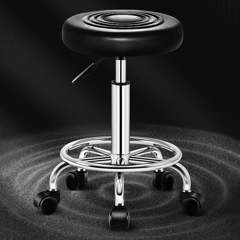 Contemporary Leather Adjustable Barstool Bristol Bar Stool with Round Clearhalo 'Bar Furniture' 'Bar Stools' 'bar_stools' 'furn' 'furn_bar_stools' 'furniture_bar_stools' 'Kitchen & Dining Furniture' 'kitchen&dining_furn' 'kitchen' 'kitchen_furn' Furniture' 4300405