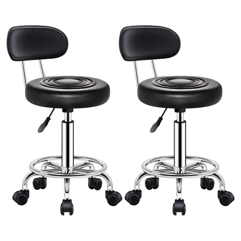 Contemporary Leather Adjustable Barstool Bristol Bar Stool with Round Textured Black 2 Piece Set Clearhalo 'Bar Furniture' 'Bar Stools' 'bar_stools' 'furn' 'furn_bar_stools' 'furniture_bar_stools' 'Kitchen & Dining Furniture' 'kitchen&dining_furn' 'kitchen' 'kitchen_furn' Furniture' 4300409