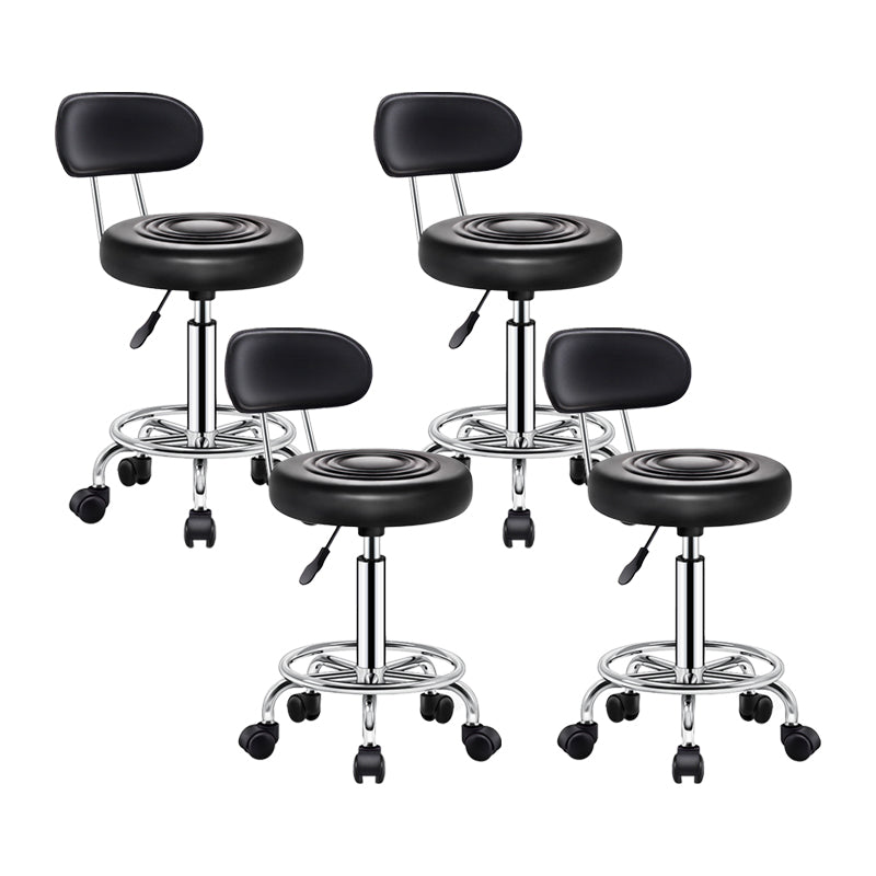 Contemporary Leather Adjustable Barstool Bristol Bar Stool with Round Textured Black 4 Piece Set Clearhalo 'Bar Furniture' 'Bar Stools' 'bar_stools' 'furn' 'furn_bar_stools' 'furniture_bar_stools' 'Kitchen & Dining Furniture' 'kitchen&dining_furn' 'kitchen' 'kitchen_furn' Furniture' 4300410
