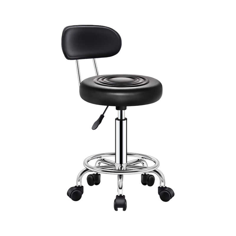 Contemporary Leather Adjustable Barstool Bristol Bar Stool with Round Textured Black 1 Piece Clearhalo 'Bar Furniture' 'Bar Stools' 'bar_stools' 'furn' 'furn_bar_stools' 'furniture_bar_stools' 'Kitchen & Dining Furniture' 'kitchen&dining_furn' 'kitchen' 'kitchen_furn' Furniture' 4300411