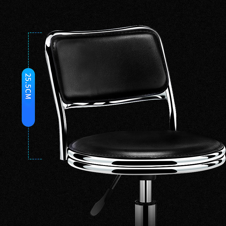 Contemporary Leather Adjustable Barstool Bristol Bar Stool with Round Clearhalo 'Bar Furniture' 'Bar Stools' 'bar_stools' 'furn' 'furn_bar_stools' 'furniture_bar_stools' 'Kitchen & Dining Furniture' 'kitchen&dining_furn' 'kitchen' 'kitchen_furn' Furniture' 4300412
