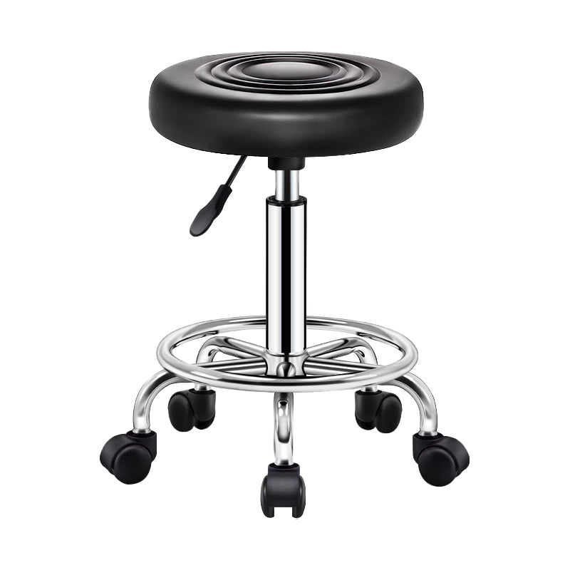 Contemporary Leather Adjustable Barstool Bristol Bar Stool with Round Black 1 Piece Clearhalo 'Bar Furniture' 'Bar Stools' 'bar_stools' 'furn' 'furn_bar_stools' 'furniture_bar_stools' 'Kitchen & Dining Furniture' 'kitchen&dining_furn' 'kitchen' 'kitchen_furn' Furniture' 4300413