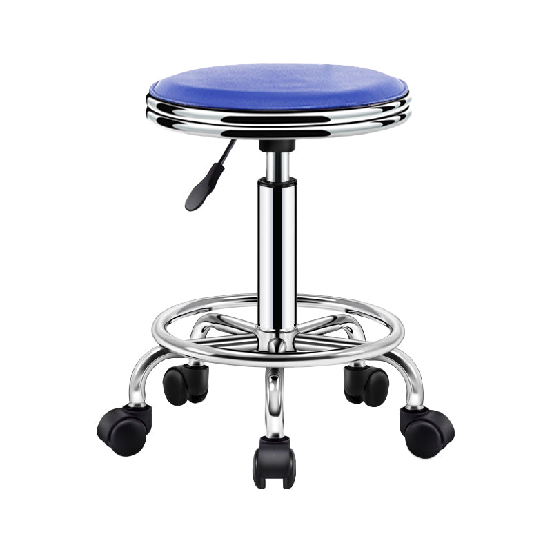 Contemporary Leather Adjustable Barstool Bristol Bar Stool with Round Blue 1 Piece Clearhalo 'Bar Furniture' 'Bar Stools' 'bar_stools' 'furn' 'furn_bar_stools' 'furniture_bar_stools' 'Kitchen & Dining Furniture' 'kitchen&dining_furn' 'kitchen' 'kitchen_furn' Furniture' 4300417
