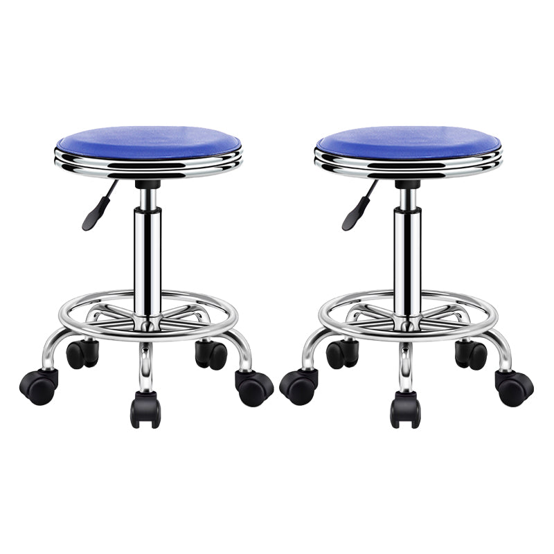 Contemporary Leather Adjustable Barstool Bristol Bar Stool with Round Blue 2 Piece Set Clearhalo 'Bar Furniture' 'Bar Stools' 'bar_stools' 'furn' 'furn_bar_stools' 'furniture_bar_stools' 'Kitchen & Dining Furniture' 'kitchen&dining_furn' 'kitchen' 'kitchen_furn' Furniture' 4300418