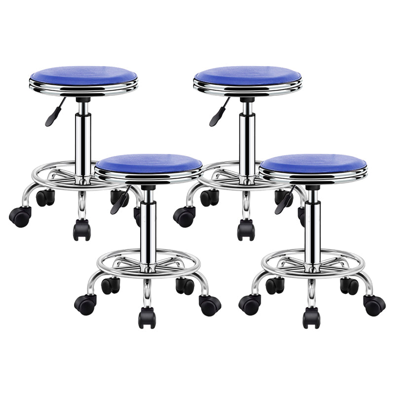 Contemporary Leather Adjustable Barstool Bristol Bar Stool with Round Blue 4 Piece Set Clearhalo 'Bar Furniture' 'Bar Stools' 'bar_stools' 'furn' 'furn_bar_stools' 'furniture_bar_stools' 'Kitchen & Dining Furniture' 'kitchen&dining_furn' 'kitchen' 'kitchen_furn' Furniture' 4300419