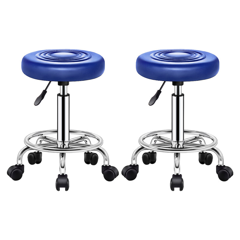 Contemporary Leather Adjustable Barstool Bristol Bar Stool with Round Royal Blue 2 Piece Set Clearhalo 'Bar Furniture' 'Bar Stools' 'bar_stools' 'furn' 'furn_bar_stools' 'furniture_bar_stools' 'Kitchen & Dining Furniture' 'kitchen&dining_furn' 'kitchen' 'kitchen_furn' Furniture' 4300424