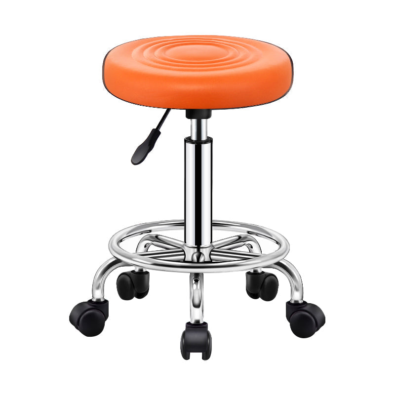 Contemporary Leather Adjustable Barstool Bristol Bar Stool with Round Orange 1 Piece Clearhalo 'Bar Furniture' 'Bar Stools' 'bar_stools' 'furn' 'furn_bar_stools' 'furniture_bar_stools' 'Kitchen & Dining Furniture' 'kitchen&dining_furn' 'kitchen' 'kitchen_furn' Furniture' 4300426