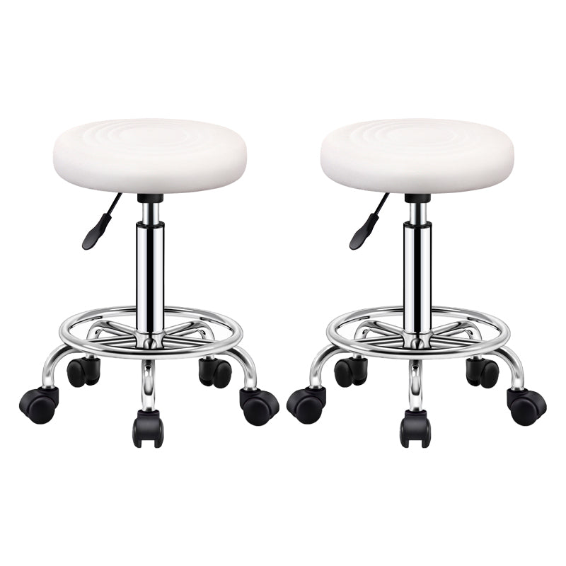 Contemporary Leather Adjustable Barstool Bristol Bar Stool with Round White 2 Piece Set Clearhalo 'Bar Furniture' 'Bar Stools' 'bar_stools' 'furn' 'furn_bar_stools' 'furniture_bar_stools' 'Kitchen & Dining Furniture' 'kitchen&dining_furn' 'kitchen' 'kitchen_furn' Furniture' 4300430