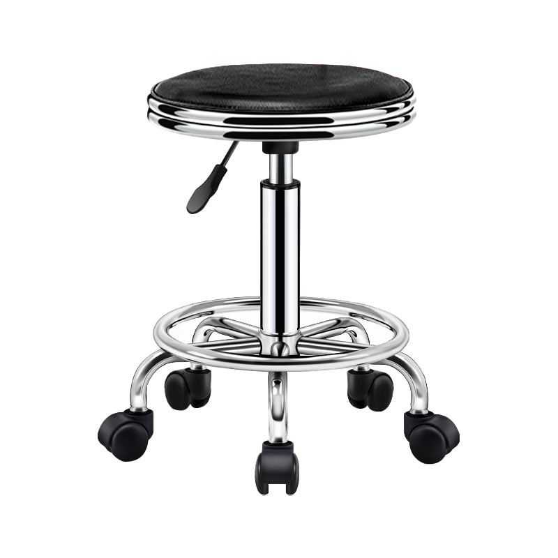 Contemporary Leather Adjustable Barstool Bristol Bar Stool with Round Matte Black 1 Piece Clearhalo 'Bar Furniture' 'Bar Stools' 'bar_stools' 'furn' 'furn_bar_stools' 'furniture_bar_stools' 'Kitchen & Dining Furniture' 'kitchen&dining_furn' 'kitchen' 'kitchen_furn' Furniture' 4300432