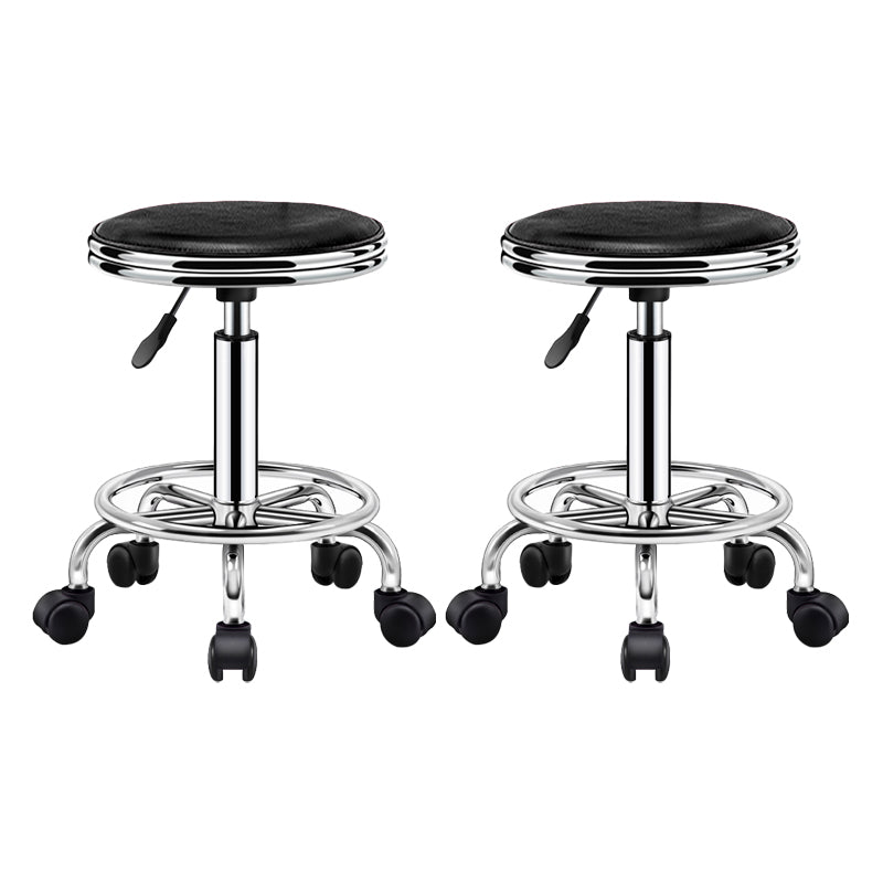 Contemporary Leather Adjustable Barstool Bristol Bar Stool with Round Matte Black 2 Piece Set Clearhalo 'Bar Furniture' 'Bar Stools' 'bar_stools' 'furn' 'furn_bar_stools' 'furniture_bar_stools' 'Kitchen & Dining Furniture' 'kitchen&dining_furn' 'kitchen' 'kitchen_furn' Furniture' 4300433