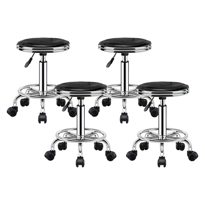 Contemporary Leather Adjustable Barstool Bristol Bar Stool with Round Matte Black 4 Piece Set Clearhalo 'Bar Furniture' 'Bar Stools' 'bar_stools' 'furn' 'furn_bar_stools' 'furniture_bar_stools' 'Kitchen & Dining Furniture' 'kitchen&dining_furn' 'kitchen' 'kitchen_furn' Furniture' 4300434