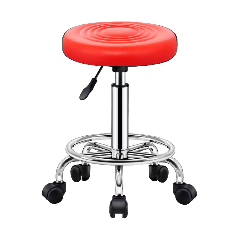 Contemporary Leather Adjustable Barstool Bristol Bar Stool with Round Red 1 Piece Clearhalo 'Bar Furniture' 'Bar Stools' 'bar_stools' 'furn' 'furn_bar_stools' 'furniture_bar_stools' 'Kitchen & Dining Furniture' 'kitchen&dining_furn' 'kitchen' 'kitchen_furn' Furniture' 4300435