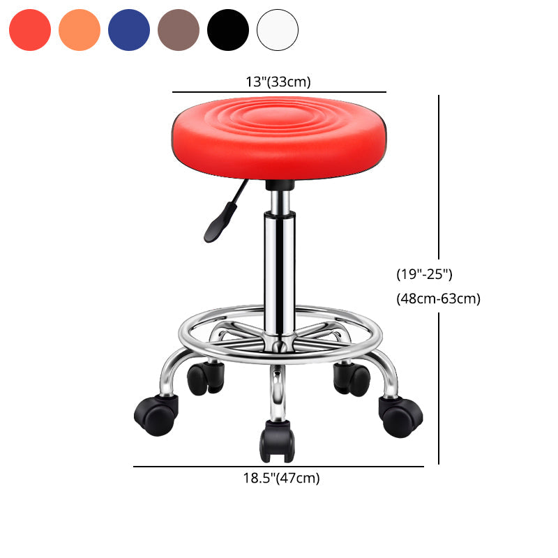 Contemporary Leather Adjustable Barstool Bristol Bar Stool with Round Clearhalo 'Bar Furniture' 'Bar Stools' 'bar_stools' 'furn' 'furn_bar_stools' 'furniture_bar_stools' 'Kitchen & Dining Furniture' 'kitchen&dining_furn' 'kitchen' 'kitchen_furn' Furniture' 4300441
