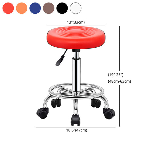 Contemporary Leather Adjustable Barstool Bristol Bar Stool with Round Clearhalo 'Bar Furniture' 'Bar Stools' 'bar_stools' 'furn' 'furn_bar_stools' 'furniture_bar_stools' 'Kitchen & Dining Furniture' 'kitchen&dining_furn' 'kitchen' 'kitchen_furn' Furniture' 4300441