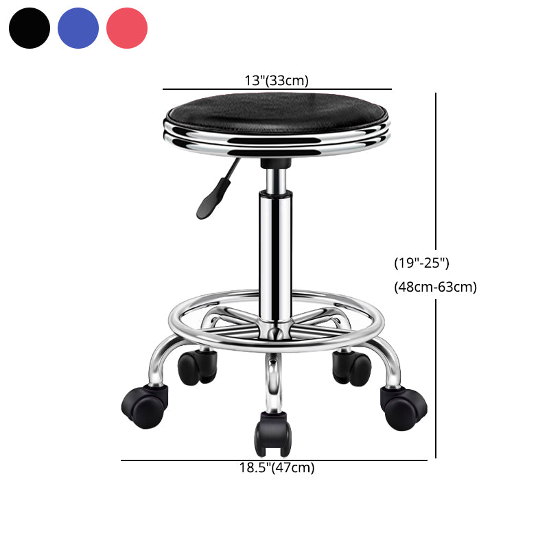 Contemporary Leather Adjustable Barstool Bristol Bar Stool with Round Clearhalo 'Bar Furniture' 'Bar Stools' 'bar_stools' 'furn' 'furn_bar_stools' 'furniture_bar_stools' 'Kitchen & Dining Furniture' 'kitchen&dining_furn' 'kitchen' 'kitchen_furn' Furniture' 4300442