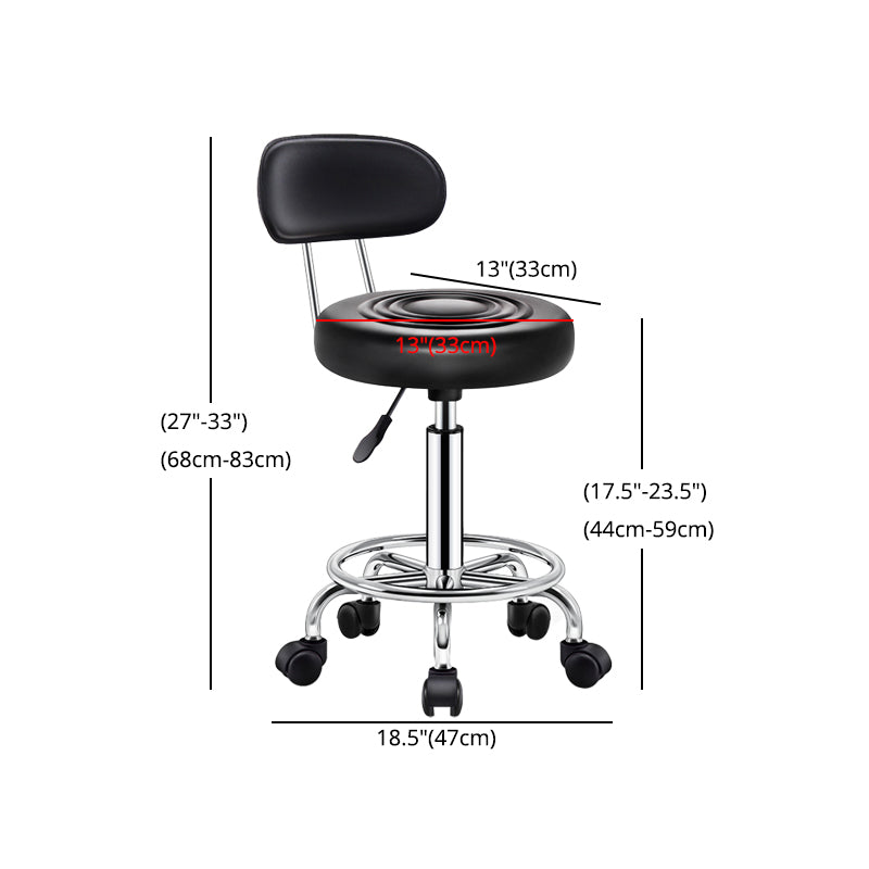 Contemporary Leather Adjustable Barstool Bristol Bar Stool with Round Clearhalo 'Bar Furniture' 'Bar Stools' 'bar_stools' 'furn' 'furn_bar_stools' 'furniture_bar_stools' 'Kitchen & Dining Furniture' 'kitchen&dining_furn' 'kitchen' 'kitchen_furn' Furniture' 4300443