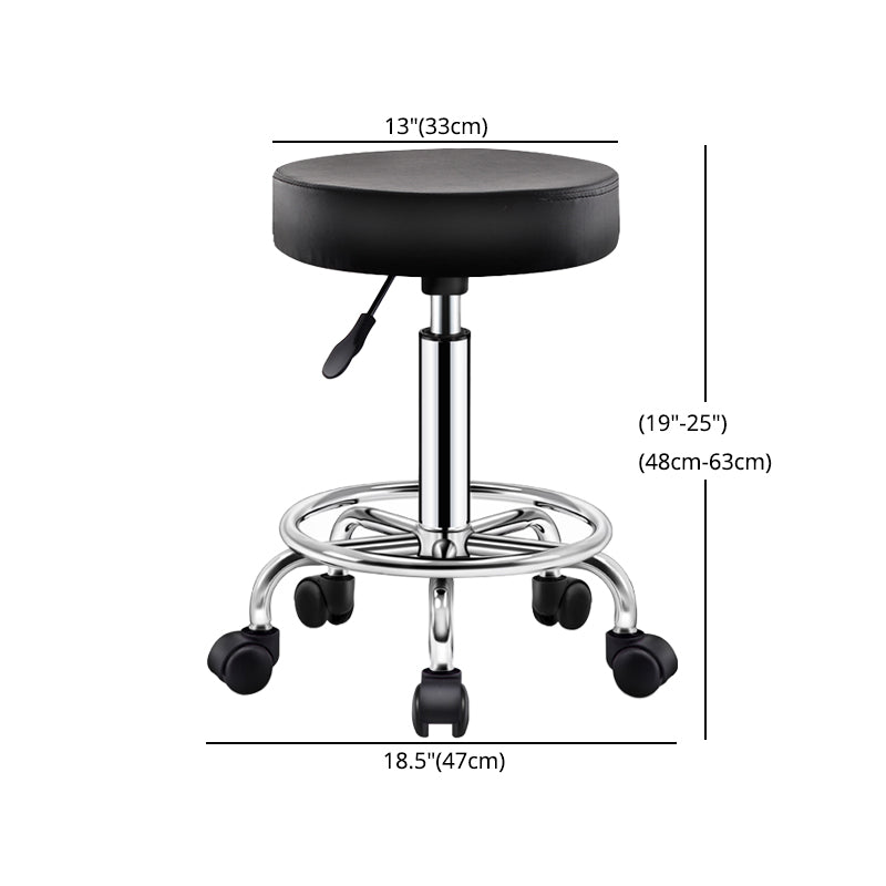 Contemporary Leather Adjustable Barstool Bristol Bar Stool with Round Clearhalo 'Bar Furniture' 'Bar Stools' 'bar_stools' 'furn' 'furn_bar_stools' 'furniture_bar_stools' 'Kitchen & Dining Furniture' 'kitchen&dining_furn' 'kitchen' 'kitchen_furn' Furniture' 4300444