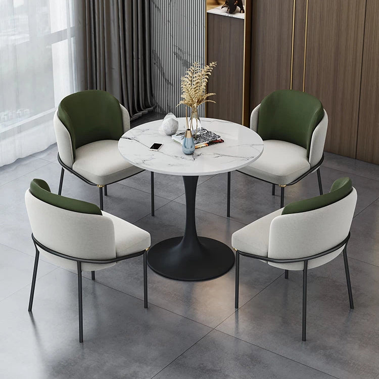 Modern 1/2/5 Pieces Sintered Stone Dining Set Dining Furniture Set /Separate Items 5 Pieces: Table, 4 Green Chairs Clearhalo 'Dining Room Sets' 'Dining Tables & Seating' 'dining_room_set' 'furn' 'furn_dining_room_set' 'Furniture' 'furniture_dining_room_set' 'Kitchen & Dining Furniture' 'kitchen&dining_furn' 'kitchen' 4303884