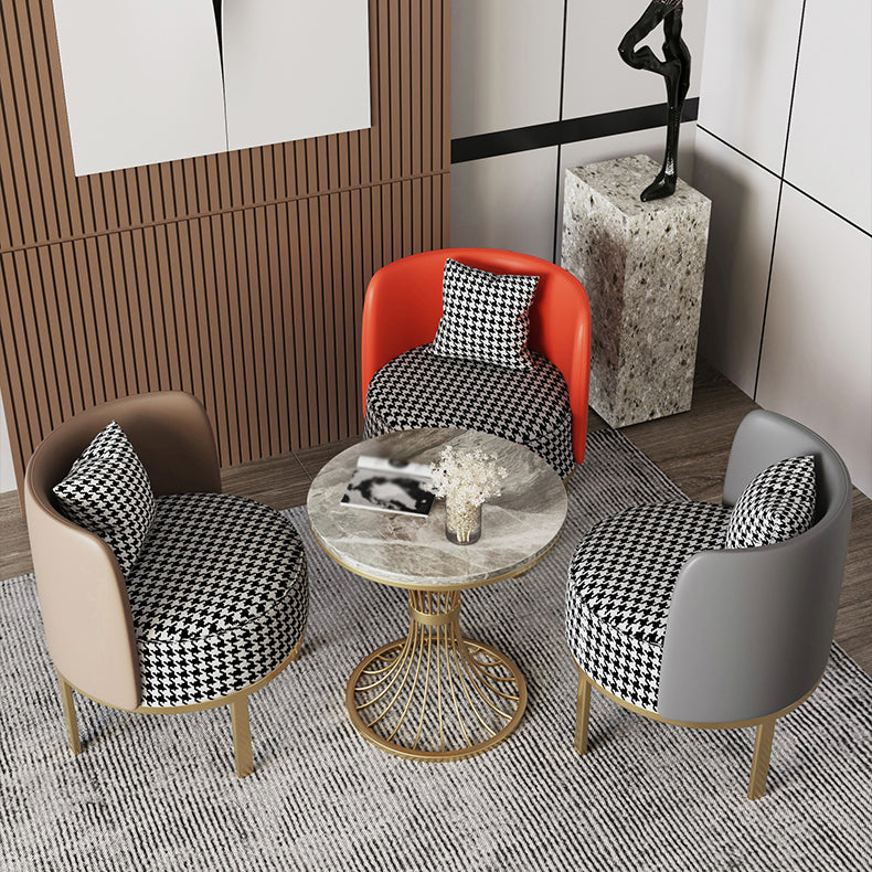 Glam Sintered Stone Dining Table Set 1/3/4/5 Pieces Dining Furniture Set /Separate Items 4 Pieces: Grey Table, 3 Colorful Chairs Clearhalo 'Dining Room Sets' 'Dining Tables & Seating' 'dining_room_set' 'furn' 'furn_dining_room_set' 'Furniture' 'furniture_dining_room_set' 'Kitchen & Dining Furniture' 'kitchen&dining_furn' 'kitchen' 4303942