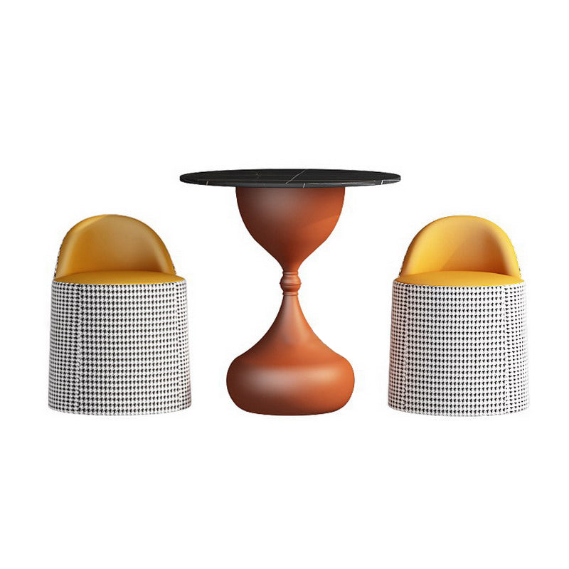 Glam Sintered Stone Dining Room Set 1/3 Pieces Dining Furniture Set /Separate Items 3 Pieces: Black Table, 2 Chairs Clearhalo 'Dining Room Sets' 'Dining Tables & Seating' 'dining_room_set' 'furn' 'furn_dining_room_set' 'Furniture' 'furniture_dining_room_set' 'Kitchen & Dining Furniture' 'kitchen&dining_furn' 'kitchen' 4304001