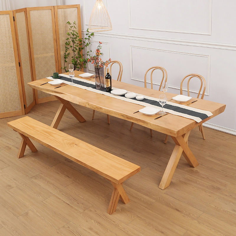 Modern 1/2/5/9 Pieces Dining Set Solid Wood Dining Furniture Set /Separate Items 5 Pieces: Table, 3 Chairs, 1 Bench Clearhalo 'Dining Room Sets' 'Dining Tables & Seating' 'dining_room_set' 'furn' 'furn_dining_room_set' 'Furniture' 'furniture_dining_room_set' 'Kitchen & Dining Furniture' 'kitchen&dining_furn' 'kitchen' 4313397
