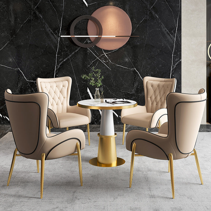 Glam 1/2/5 Pieces Marble Dining Set Dining Furniture Set /Separate Items Clearhalo 'Dining Room Sets' 'Dining Tables & Seating' 'dining_room_set' 'furn' 'furn_dining_room_set' 'Furniture' 'furniture_dining_room_set' 'Kitchen & Dining Furniture' 'kitchen&dining_furn' 'kitchen' 4313480