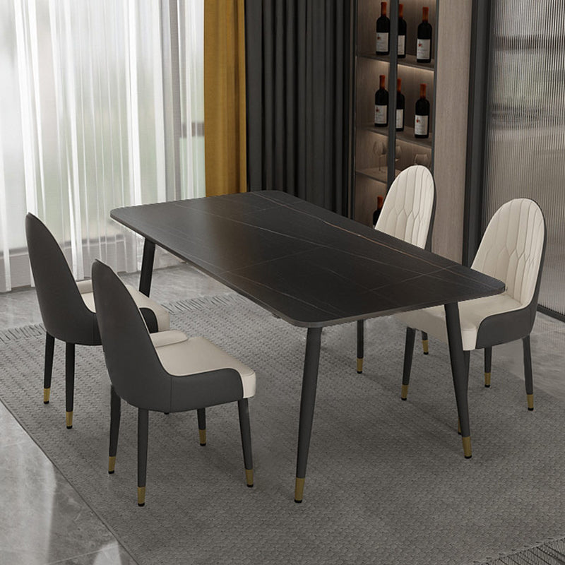 1/2/5/7 Pieces Dining Set Modern Sintered Stone Dining Furniture Set /Separate Items 5 Pieces: Table, 4 Chairs Clearhalo 'Dining Room Sets' 'Dining Tables & Seating' 'dining_room_set' 'furn' 'furn_dining_room_set' 'Furniture' 'furniture_dining_room_set' 'Kitchen & Dining Furniture' 'kitchen&dining_furn' 'kitchen' 4313514