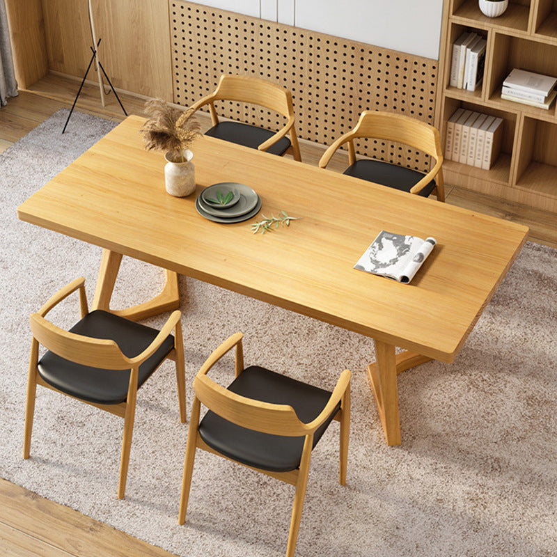 Modern Pine Wood Dining Room Set 1/2/5/7 Pieces Dining Furniture Set /Separate Items 5 Pieces: Table, 4 Wood Chairs Clearhalo 'Dining Room Sets' 'Dining Tables & Seating' 'dining_room_set' 'furn' 'furn_dining_room_set' 'Furniture' 'furniture_dining_room_set' 'Kitchen & Dining Furniture' 'kitchen&dining_furn' 'kitchen' 4313577