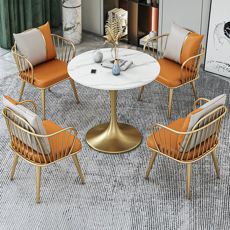 Glam 1/2/3/4/5 Pieces Sintered Stone Dining Set Dining Furniture Set /Separate Items 5 Pieces: Table, 4 Chairs Clearhalo 'Dining Room Sets' 'Dining Tables & Seating' 'dining_room_set' 'furn' 'furn_dining_room_set' 'Furniture' 'furniture_dining_room_set' 'Kitchen & Dining Furniture' 'kitchen&dining_furn' 'kitchen' 4313597