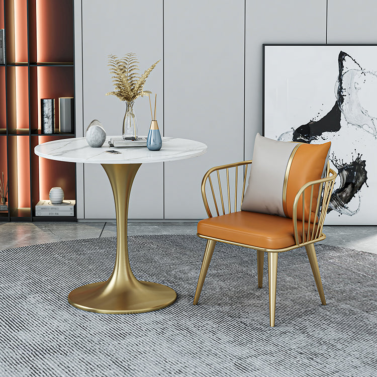 Glam 1/2/3/4/5 Pieces Sintered Stone Dining Set Dining Furniture Set /Separate Items 2 Pieces: Table, 1 Chair Clearhalo 'Dining Room Sets' 'Dining Tables & Seating' 'dining_room_set' 'furn' 'furn_dining_room_set' 'Furniture' 'furniture_dining_room_set' 'Kitchen & Dining Furniture' 'kitchen&dining_furn' 'kitchen' 4313602