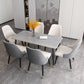 1/4/5/7 Pieces Dining Set Sintered Stone Modern Dining Furniture Set /Separate Items 7 Pieces: Grey Table, 6 Chairs Clearhalo 'Dining Room Sets' 'Dining Tables & Seating' 'dining_room_set' 'furn' 'furn_dining_room_set' 'Furniture' 'furniture_dining_room_set' 'Kitchen & Dining Furniture' 'kitchen&dining_furn' 'kitchen' 4313630