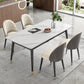 Glam 1/5/7 Pieces Metal Dining Set Dining Furniture Set /Separate Items 5 Pieces: Table, 4 Beige Chairs Clearhalo 'Dining Room Sets' 'Dining Tables & Seating' 'dining_room_set' 'furn' 'furn_dining_room_set' 'Furniture' 'furniture_dining_room_set' 'Kitchen & Dining Furniture' 'kitchen&dining_furn' 'kitchen' 4313705