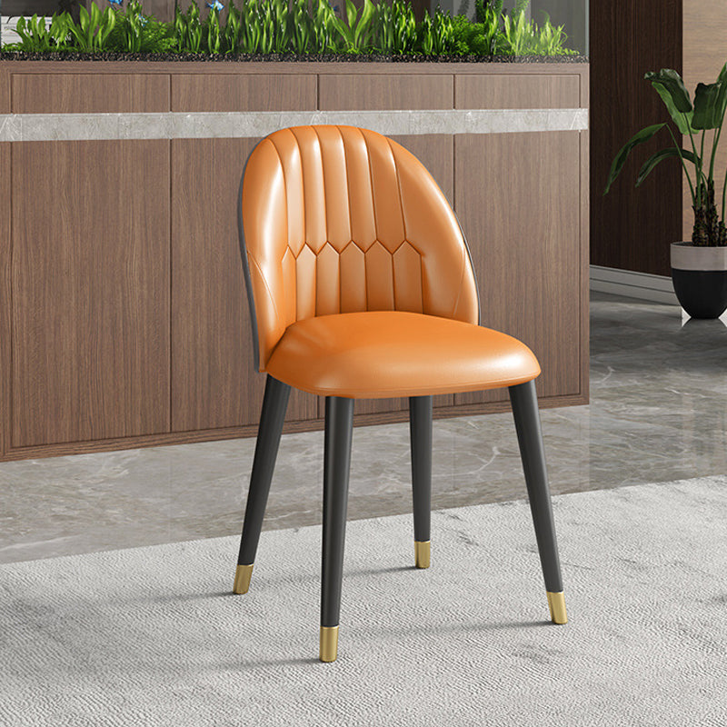 Glam 1/5/7 Pieces Metal Dining Set Dining Furniture Set /Separate Items 1 Orange Chair Clearhalo 'Dining Room Sets' 'Dining Tables & Seating' 'dining_room_set' 'furn' 'furn_dining_room_set' 'Furniture' 'furniture_dining_room_set' 'Kitchen & Dining Furniture' 'kitchen&dining_furn' 'kitchen' 4313709