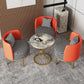 Contemporary Sintered Stone Dining Set 1/2/3/4/5 Pieces Furniture Set /Separate Items 4 Pieces: Grey Table, 3 Orange Chairs Clearhalo 'Dining Room Sets' 'Dining Tables & Seating' 'dining_room_set' 'furn' 'furn_dining_room_set' 'Furniture' 'furniture_dining_room_set' 'Kitchen & Dining Furniture' 'kitchen&dining_furn' 'kitchen' 4313733
