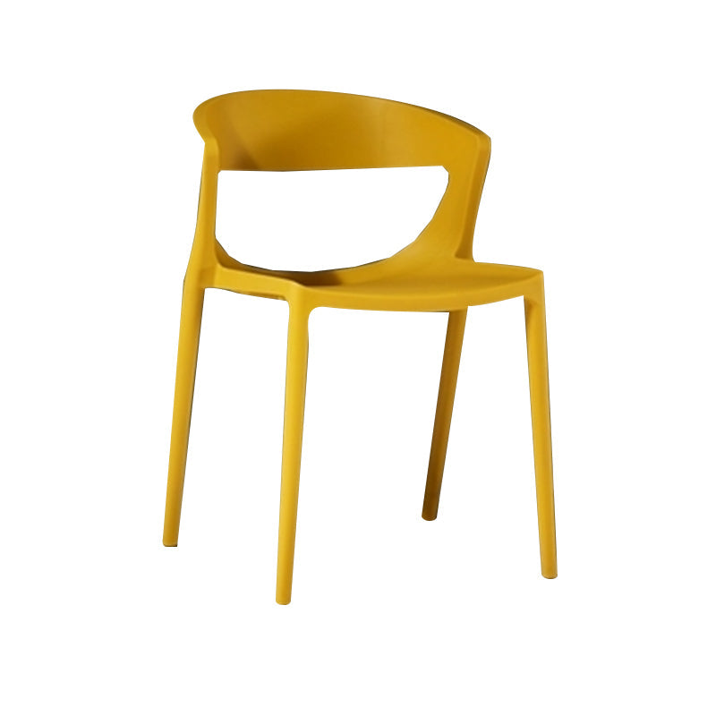 Contemporary Style Plastic Dining Chair Dining Armless Side Chairs for Kitchen Yellow 1 Piece Clearhalo ' kitchen&dining_furn' 'Dining Chairs' 'Dining Tables & Seating' 'dining_chair' 'furn' 'furn_dining_chair' 'Furniture' 'furniture_dining_chair' 'Kitchen & Dining Furniture' 'kitchen' 4315199