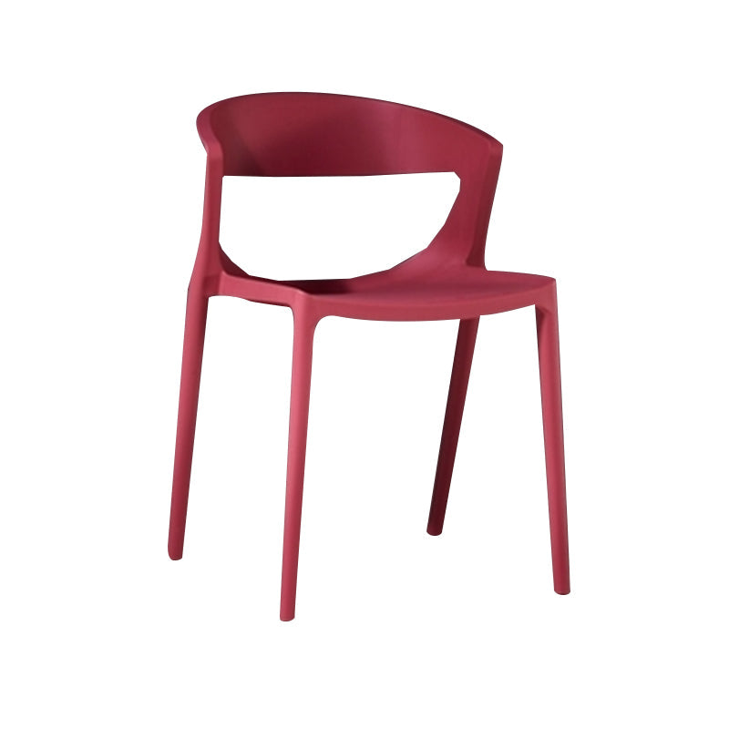 Contemporary Style Plastic Dining Chair Dining Armless Side Chairs for Kitchen Red 1 Piece Clearhalo ' kitchen&dining_furn' 'Dining Chairs' 'Dining Tables & Seating' 'dining_chair' 'furn' 'furn_dining_chair' 'Furniture' 'furniture_dining_chair' 'Kitchen & Dining Furniture' 'kitchen' 4315202