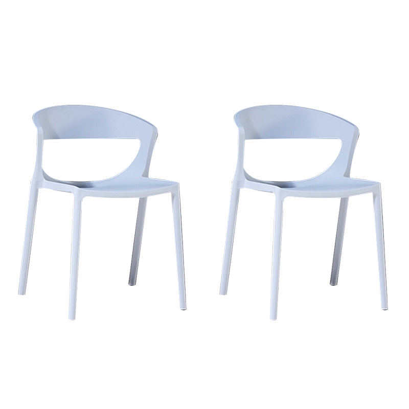Contemporary Style Plastic Dining Chair Dining Armless Side Chairs for Kitchen White 2 Piece Set Clearhalo ' kitchen&dining_furn' 'Dining Chairs' 'Dining Tables & Seating' 'dining_chair' 'furn' 'furn_dining_chair' 'Furniture' 'furniture_dining_chair' 'Kitchen & Dining Furniture' 'kitchen' 4315208