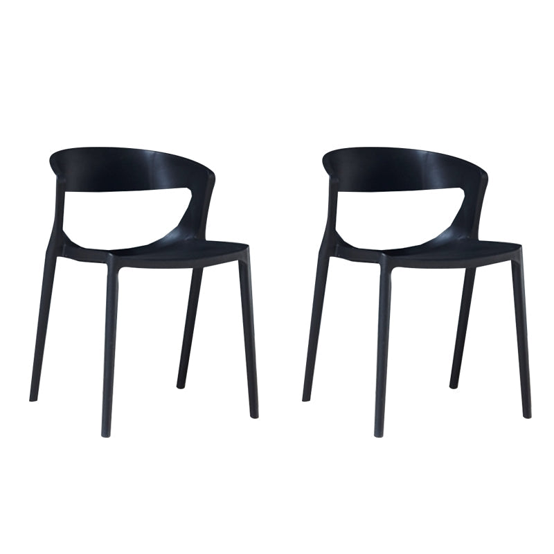 Contemporary Style Plastic Dining Chair Dining Armless Side Chairs for Kitchen Black 2 Piece Set Clearhalo ' kitchen&dining_furn' 'Dining Chairs' 'Dining Tables & Seating' 'dining_chair' 'furn' 'furn_dining_chair' 'Furniture' 'furniture_dining_chair' 'Kitchen & Dining Furniture' 'kitchen' 4315210