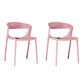 Contemporary Style Plastic Dining Chair Dining Armless Side Chairs for Kitchen Pink 2 Piece Set Clearhalo ' kitchen&dining_furn' 'Dining Chairs' 'Dining Tables & Seating' 'dining_chair' 'furn' 'furn_dining_chair' 'Furniture' 'furniture_dining_chair' 'Kitchen & Dining Furniture' 'kitchen' 4315213