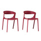 Contemporary Style Plastic Dining Chair Dining Armless Side Chairs for Kitchen Red 2 Piece Set Clearhalo ' kitchen&dining_furn' 'Dining Chairs' 'Dining Tables & Seating' 'dining_chair' 'furn' 'furn_dining_chair' 'Furniture' 'furniture_dining_chair' 'Kitchen & Dining Furniture' 'kitchen' 4315218