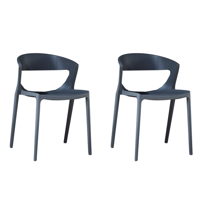 Contemporary Style Plastic Dining Chair Dining Armless Side Chairs for Kitchen Grey 2 Piece Set Clearhalo ' kitchen&dining_furn' 'Dining Chairs' 'Dining Tables & Seating' 'dining_chair' 'furn' 'furn_dining_chair' 'Furniture' 'furniture_dining_chair' 'Kitchen & Dining Furniture' 'kitchen' 4315220