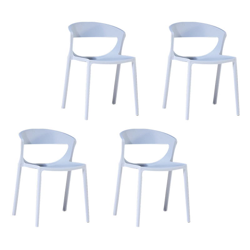 Contemporary Style Plastic Dining Chair Dining Armless Side Chairs for Kitchen White 4 Piece Set Clearhalo ' kitchen&dining_furn' 'Dining Chairs' 'Dining Tables & Seating' 'dining_chair' 'furn' 'furn_dining_chair' 'Furniture' 'furniture_dining_chair' 'Kitchen & Dining Furniture' 'kitchen' 4315221