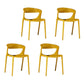 Contemporary Style Plastic Dining Chair Dining Armless Side Chairs for Kitchen Yellow 4 Piece Set Clearhalo ' kitchen&dining_furn' 'Dining Chairs' 'Dining Tables & Seating' 'dining_chair' 'furn' 'furn_dining_chair' 'Furniture' 'furniture_dining_chair' 'Kitchen & Dining Furniture' 'kitchen' 4315224
